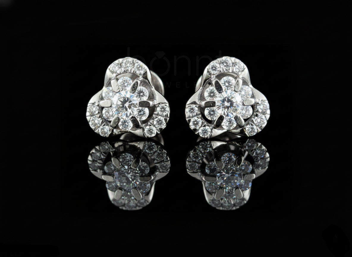Trillion Bloom Lab-Grown Diamond Stud Earrings | EF Color • VVS–VS Clarity • Ideal Cut