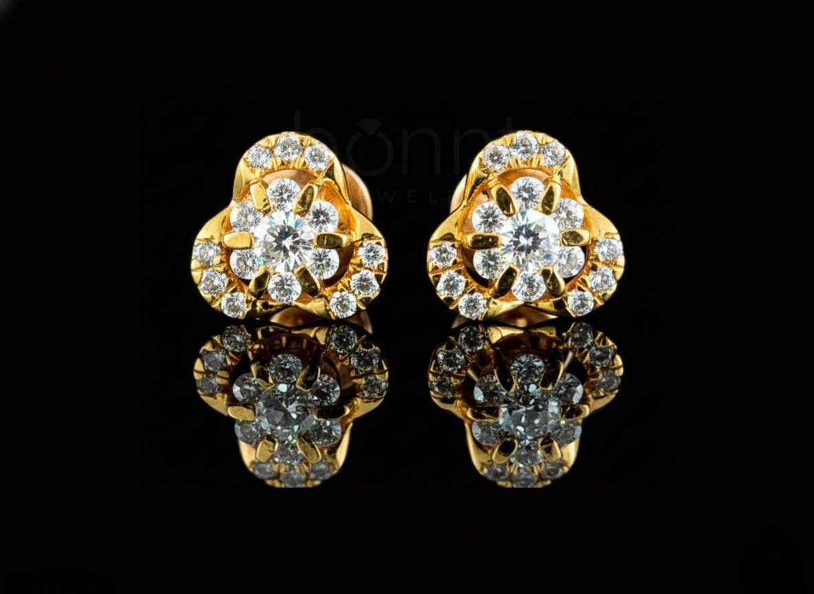 Trillion Bloom Lab-Grown Diamond Stud Earrings | EF Color • VVS–VS Clarity • Ideal Cut