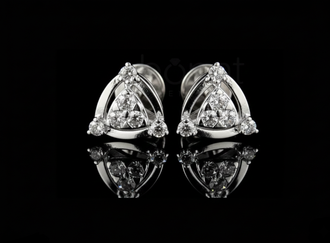 Trillion Stud Earrings in Lab-Grown Diamond – EF Color, VVS/VS Clarity, Ideal Cut | Luxury Diamond Earrings