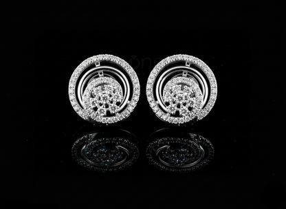 Eternal Orbit Moissanite Diamond Halo Stud Earrings | D Color • VVS Clarity • Ideal Cut