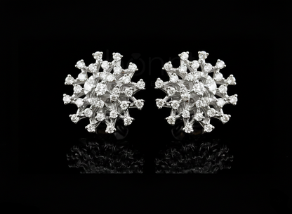 Luxury Lab-Grown Diamond Cluster Stud Earrings | EF Color, VVS–VS Clarity | Timeless Floral Sparkle