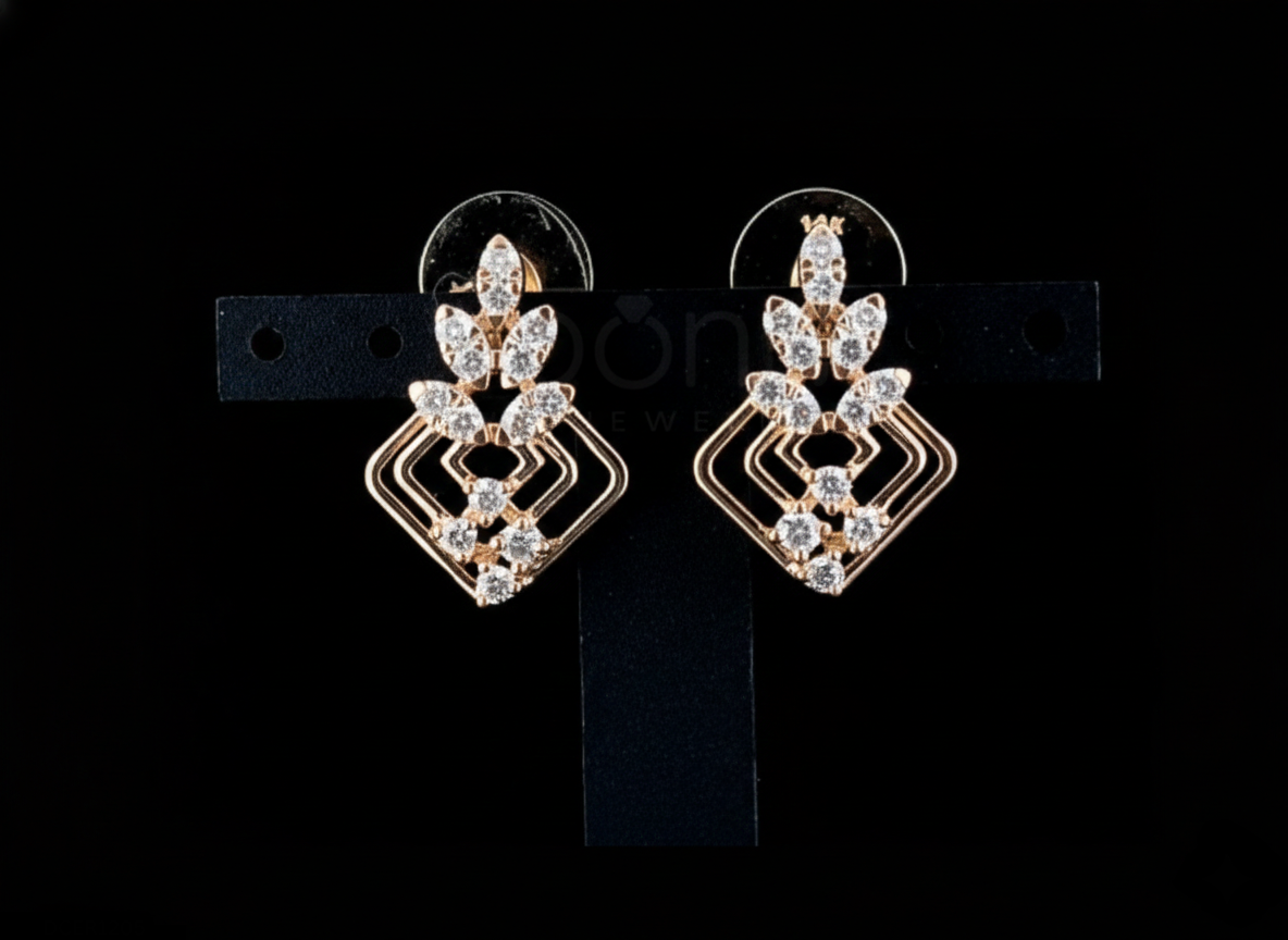 Radiant Geometry Lab-Grown Diamond Drop Earrings