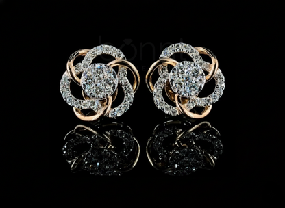 Eternal Bloom Moissanite Diamond Stud Earrings | D Color • VVS Clarity • Ideal Cut