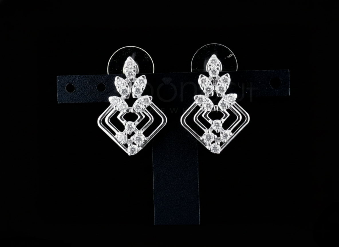 Radiant Geometry Lab-Grown Diamond Drop Earrings