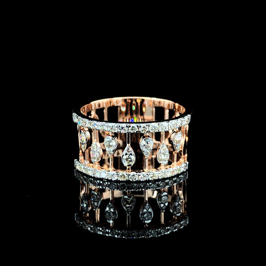 Luxury Wide Moissanite Diamond Band Ring in D Color VVS | Elegant Statement Ring