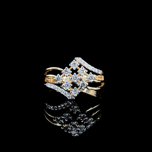 Diamond Cluster Moissanite Ring in D Color VVS | Elegant Split Band Luxury Ring