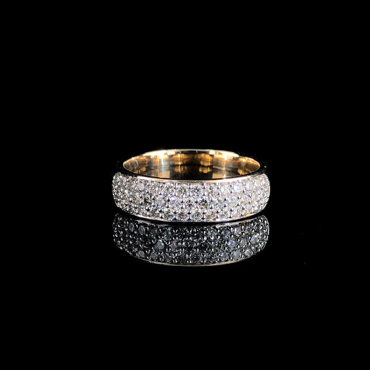 Classic Pavé Moissanite Diamond Eternity Band in D Color VVS | Timeless Luxury Ring