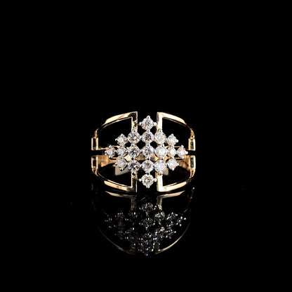Geometric Cluster Moissanite Diamond Ring in D Color VVS | Luxury Statement Ring
