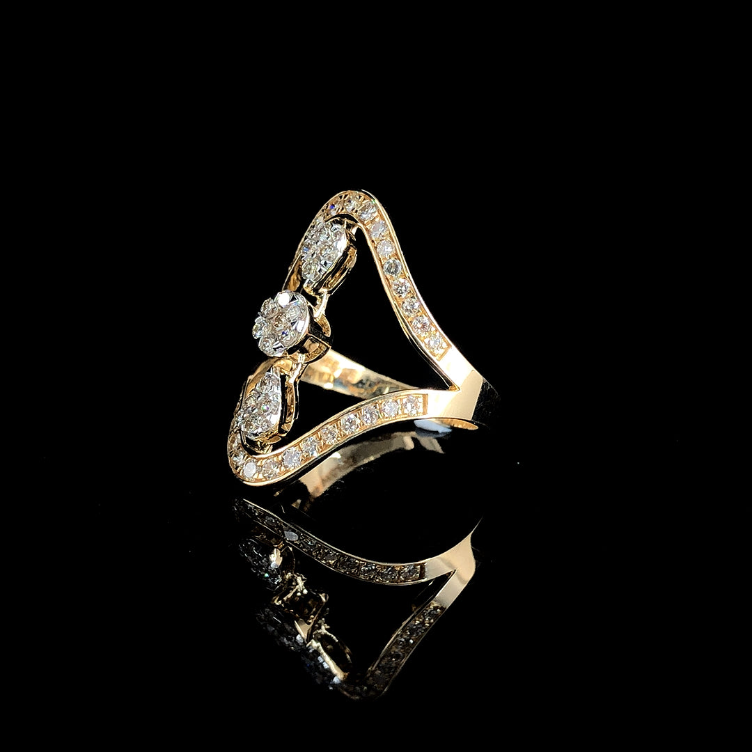 Modern Drop-Design Moissanite Diamond Ring in D Color VVS | Elegant Luxury Ring