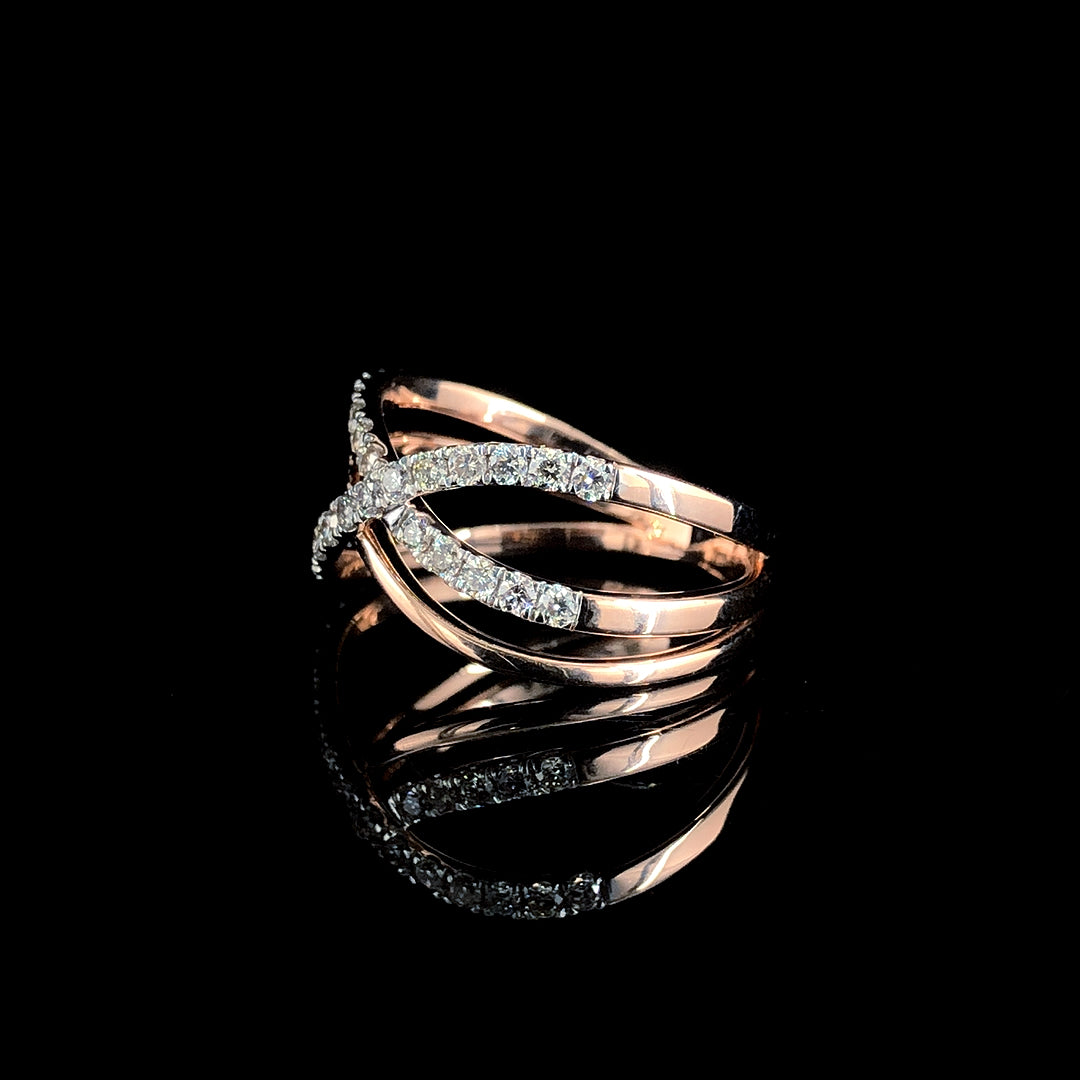 Infinity Criss-Cross Moissanite Diamond Ring – D Color VVS Clarity | Timeless Luxury