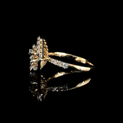 Floral Halo Lab-Grown Diamond Ring in EF Color | Elegant Nature-Inspired Luxury