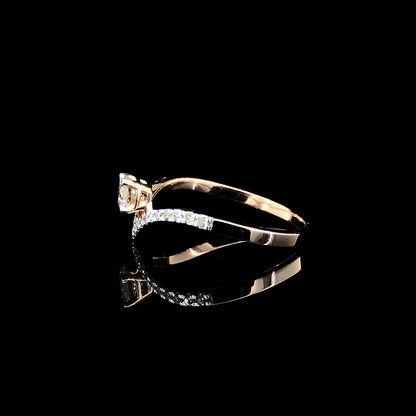 Chevron Solitaire Ring with D Color Moissanite – VVS Clarity, Ideal Cut | Modern Luxury Ring