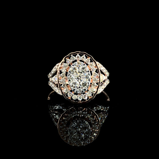 Celestial Halo Radiance Moissanite Diamond Ring – D Color VVS | Ideal Cut Luxury Engagement Ring