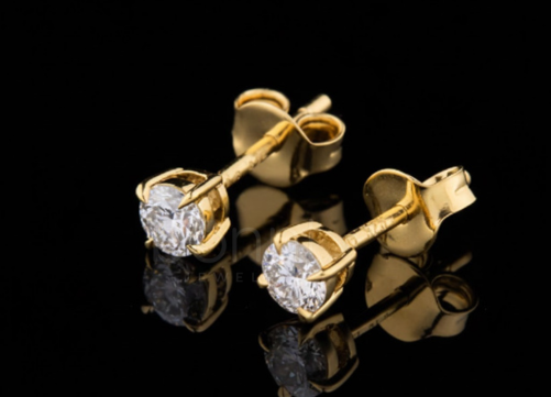 Unspoken Luxury Classic Moissanite Solitaire Earrings