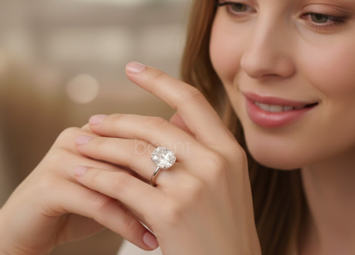 Classic Cushion-Cut D-Color VVS Moissanite Solitaire Ring in Gold or Sterling Silver