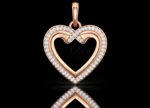 The Amour Moissanite Heart Pendant
