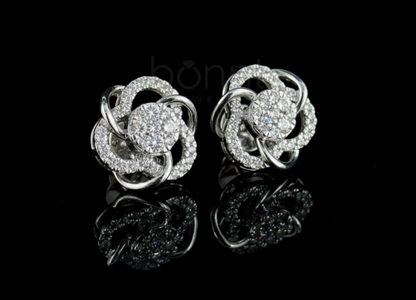 Eternal Bloom Moissanite Diamond Stud Earrings | D Color • VVS Clarity • Ideal Cut