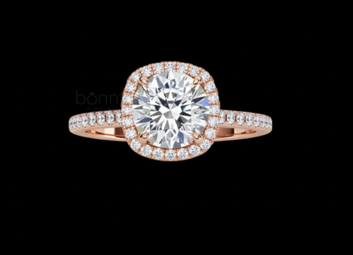 Round-Cut Lab Grown Diamond Halo Solitaire Ring – EF Color, VVS/VS Clarity