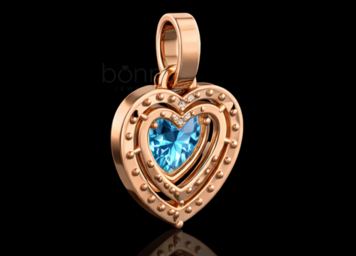 The "Seraphina" Triple-Halo Aquamarine & Lab-Grown Pendant