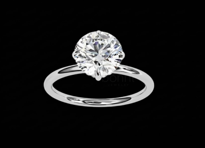 D-Color VVS Moissanite Solitaire Ring | Classic Round Brilliant in Fine Gold or Sterling Silver