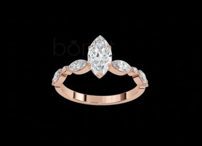 Marquise Solitaire Lab-Grown Diamond Ring (EF Color, VVS/VS Clarity) | Elegant Romance by bonnt.com