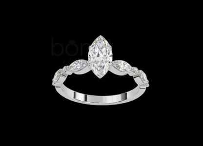Marquise Solitaire Lab-Grown Diamond Ring (EF Color, VVS/VS Clarity) | Elegant Romance by bonnt.com
