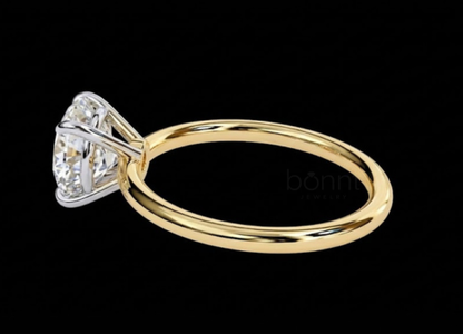 D-Color VVS Moissanite Solitaire Ring | Classic Round Brilliant in Fine Gold or Sterling Silver