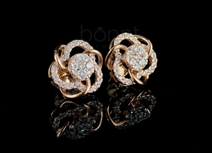 Eternal Bloom Moissanite Diamond Stud Earrings | D Color • VVS Clarity • Ideal Cut