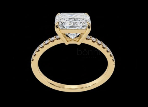 Radiant-Cut Lab Grown Diamond Solitaire Ring – EF Color, VVS/VS Clarity | Bonnt