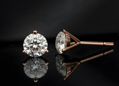 Classic Round Brilliant Solitaire Diamond Stud Earrings – Lab Grown EF VVS/VS