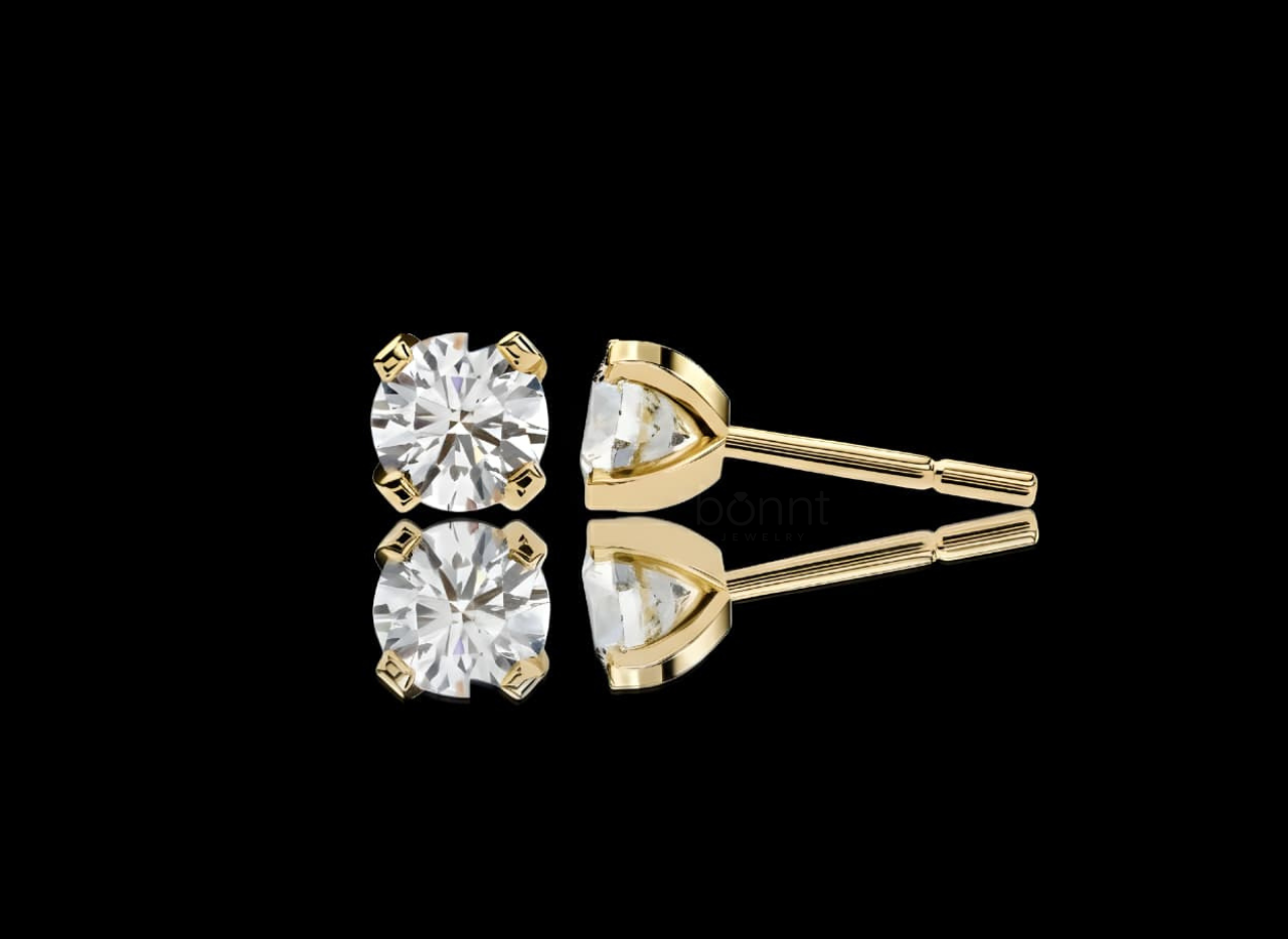 Exquisite Round Brilliant Cut Diamond Stud Earrings – Lab Grown EF VVS/VS