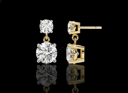 Luxury Solitaire Diamond Moissanite Drop Earrings – D Color VVS Fire