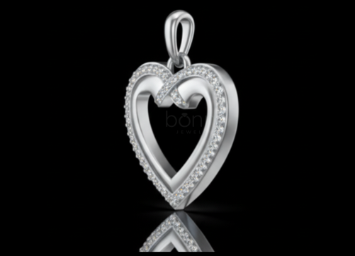 The Amour Moissanite Heart Pendant
