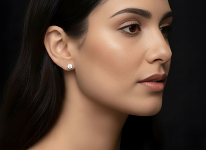 Exquisite Round Brilliant Cut Diamond Stud Earrings – Lab Grown EF VVS/VS