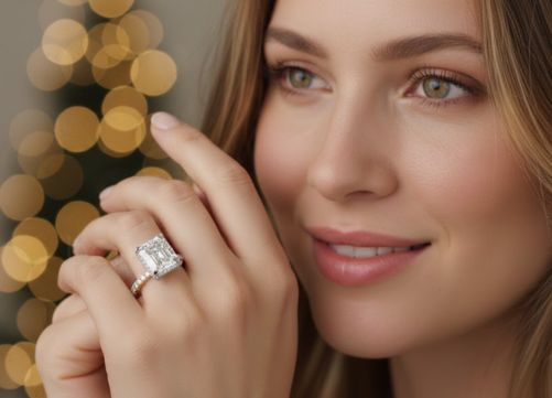 Radiant Emerald-Cut Lab Grown Diamond Solitaire Ring – EF Color, VVS/VS Clarity | Timeless Luxury