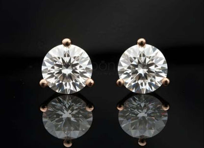 Classic Round Brilliant Solitaire Diamond Stud Earrings – Lab Grown EF VVS/VS
