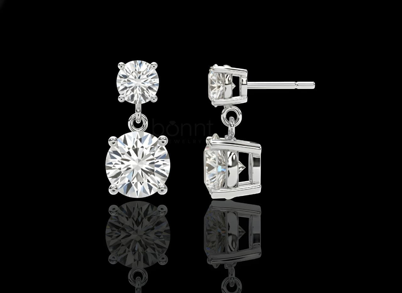 Luxury Solitaire Diamond  Drop Earrings – Lab Grown EF VVS/VS