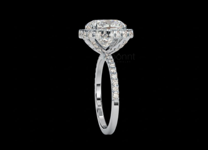 Round-Cut Lab Grown Diamond Halo Solitaire Ring – EF Color, VVS/VS Clarity