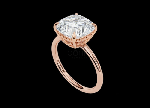 Classic Cushion-Cut D-Color VVS Moissanite Solitaire Ring in Gold or Sterling Silver