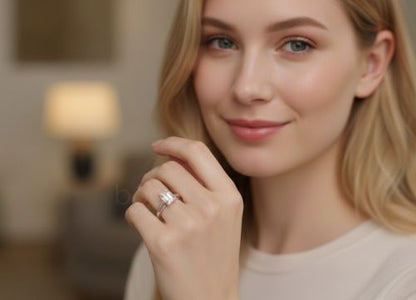 Radiant D-Color VVS Moissanite Solitaire Ring in Gold & Silver — Timeless Luxury for the One You Love