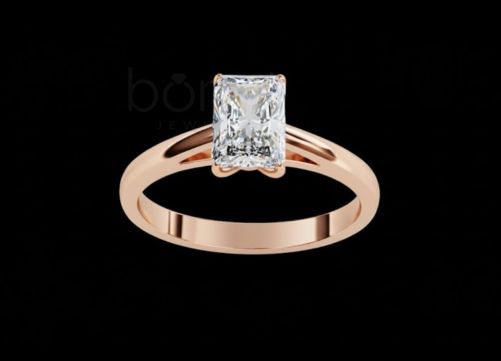 Radiant D-Color VVS Moissanite Solitaire Ring in Gold & Silver — Timeless Luxury for the One You Love