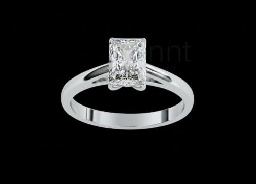 Radiant D-Color VVS Moissanite Solitaire Ring in Gold & Silver — Timeless Luxury for the One You Love