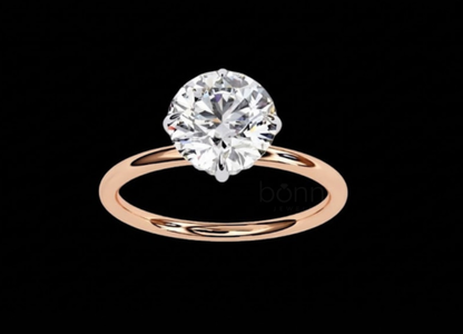 D-Color VVS Moissanite Solitaire Ring | Classic Round Brilliant in Fine Gold or Sterling Silver