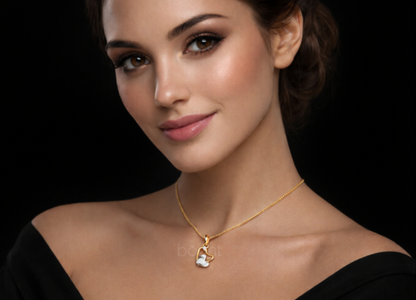 Whisper of Love Moissanite Heart Pendant in Two-Tone