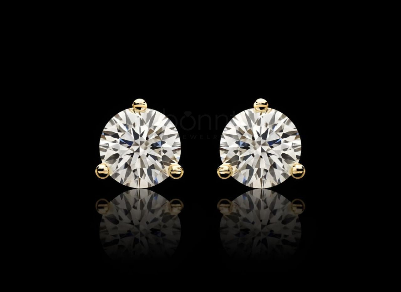 Classic Round Brilliant Solitaire Diamond Stud Earrings – Lab Grown EF VVS/VS