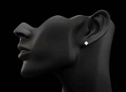 Classic Princess Cut Solitaire Diamond Stud Earrings – Lab Grown EF VVS/VS