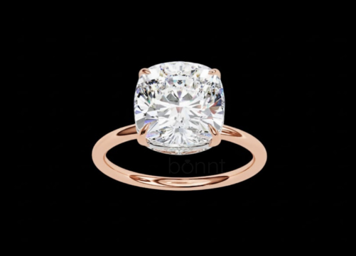 Classic Cushion-Cut D-Color VVS Moissanite Solitaire Ring in Gold or Sterling Silver