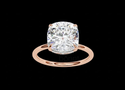 Classic Cushion-Cut D-Color VVS Moissanite Solitaire Ring in Gold or Sterling Silver
