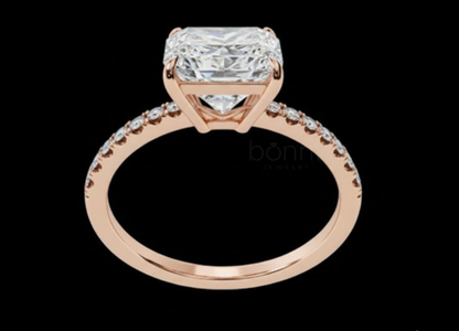 Radiant-Cut Lab Grown Diamond Solitaire Ring – EF Color, VVS/VS Clarity | Bonnt