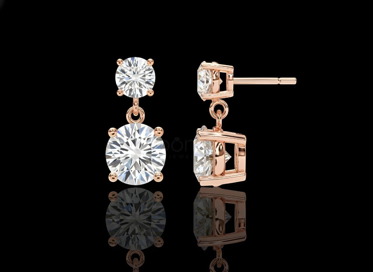 Luxury Solitaire Diamond  Drop Earrings – Lab Grown EF VVS/VS